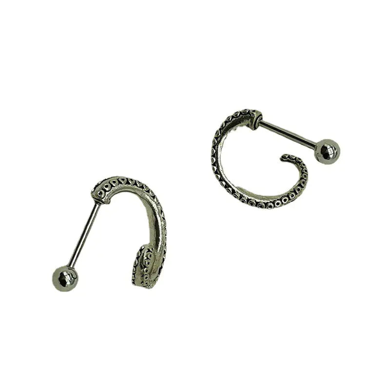 Titanium Steel Tentacle Lip Ring - Punk Piercing Jewelry