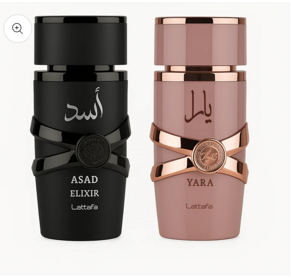 Lattafa Asad Elixir & Yara Elixir Duo Set 100ml (Men's +Women's)
